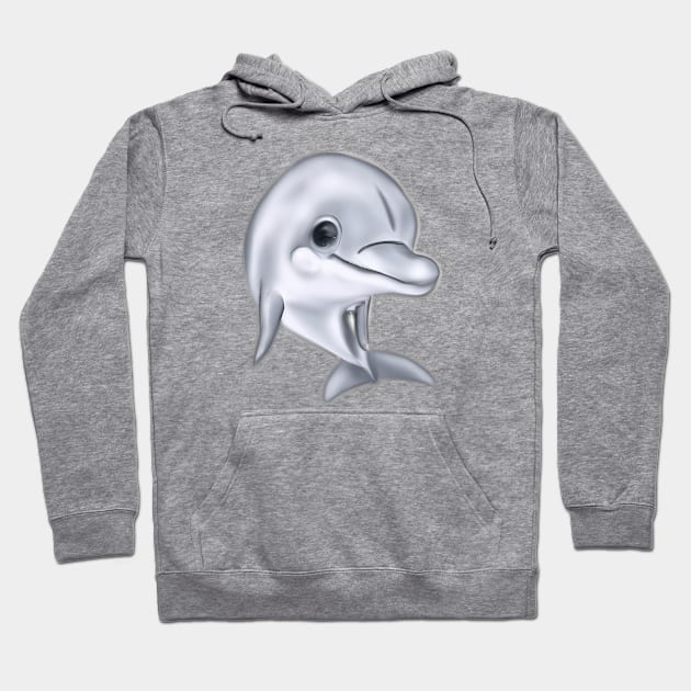 Cute Dolphin Drawing Hoodie by Play Zoo